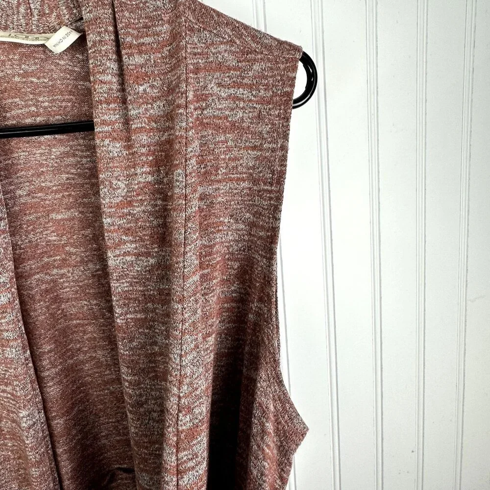LOGO Lori Goldstein Sleeveless Cardigan Spacedye Drape Front‎ size Large